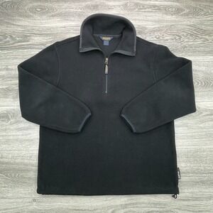 Woolrich Sweater Womens Medium Black Fleece Polartec 1/2 Zip Warm Fuzzy Vintage
